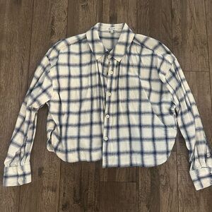 Madewell Cropped Plaid Flannel Button Up LIKE NEW!